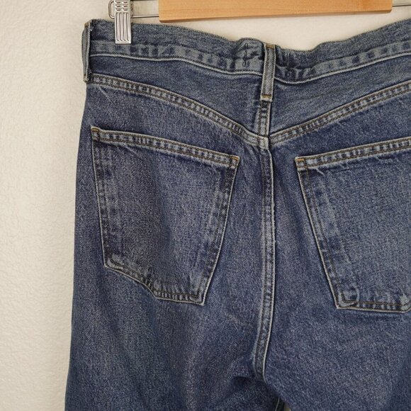 AGOLDE 27 High Rise Straight Leg Jeans Button Fly Vintage Wash Cuffed Hem - Picture 6 of 10